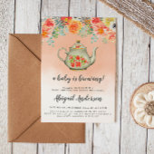 Een Baby is het Baby shower van de Tea Party Kaart