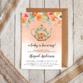 Een Baby is het Baby shower van de Tea Party Kaart