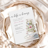 Een Baby is het Baby shower van de Tea Party Kaart