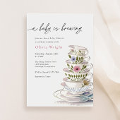 Een Baby is het Baby shower van de Tea Party Kaart