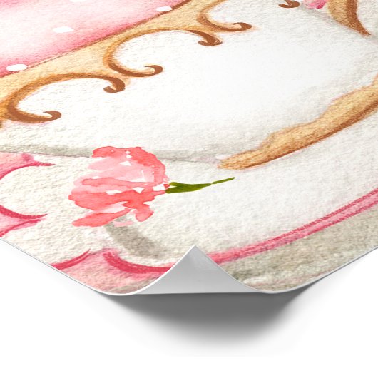 Een Baby is het Baby shower van de Tea Party Poster (Hoek)