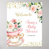Een Baby is het Baby shower van de Tea Party Poster (Voorkant)
