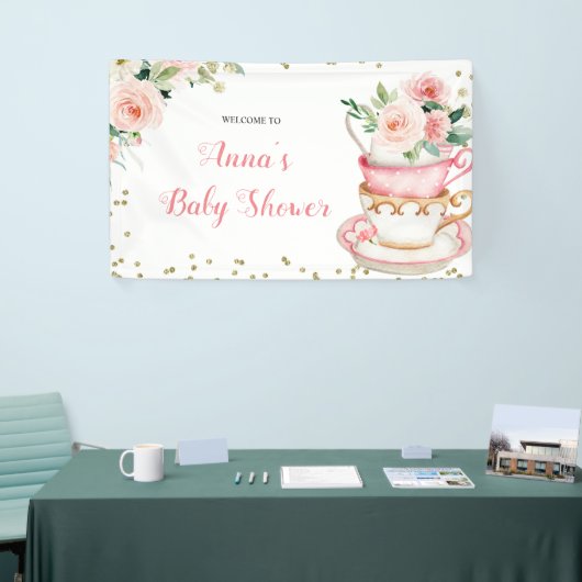 Een Baby is het Baby shower van de Tea Party Spandoek (Beurs)
