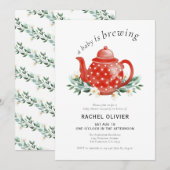 Een baby is het Baby shower van de Waterverf van d Kaart (Voorkant / Achterkant)