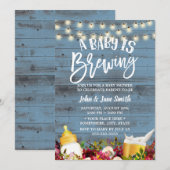 Een Baby is het Baby shower van een giftige blauwe Kaart (Voorkant / Achterkant)