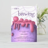 Een Baby is het Baby shower van een heks-halloween Kaart (Staand voorkant)
