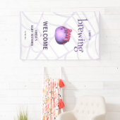 Een Baby is het Baby shower van een heks-halloween Spandoek (Insitu)