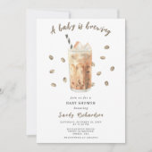Een Baby is het Baby shower van gehakte koffie Kaart (Voorkant)