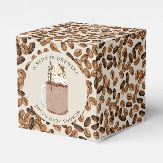 Een Baby is het Baby shower van gehakte koffiebone Bedankdoosjes (Voorkant Zijde)