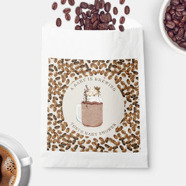 Een Baby is het Baby shower van gehakte koffiebone Bedankzakje
