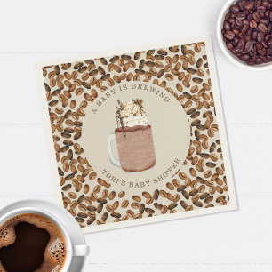 Een Baby is het Baby shower van gehakte koffiebone Servet