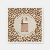 Een Baby is het Baby shower van gehakte koffiebone Servet (Voorkant)