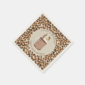 Een Baby is het Baby shower van gehakte koffiebone Servet (Hoek)