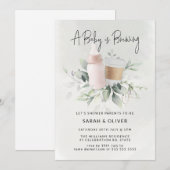 Een Baby is het Baby shower van het Koffiemeisje Kaart (Voorkant / Achterkant)