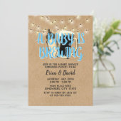 Een Baby is het Baby shower van Rustic Kraft Beer Kaart (Staand voorkant)