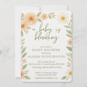 Een Baby is het Blooming Uitnodiging van het Baby  (Voorkant)