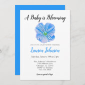 Een Baby is het Blooming Uitnodiging van het Baby  (Voorkant / Achterkant)