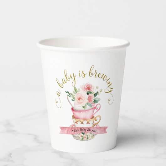 Een Baby is het Breken van de kopjes van het Docum Papieren Bekers (Achterkant)