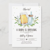 Een Baby is het Breken van Grieks Baby shower van  Kaart (Voorkant)