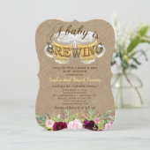 Een Baby is het BREWENDE Baby shower van de BORREL Kaart (Staand voorkant)