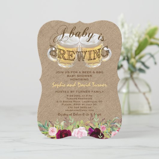 Een Baby is het BREWENDE Baby shower van de BORREL Kaart (Staand voorkant)