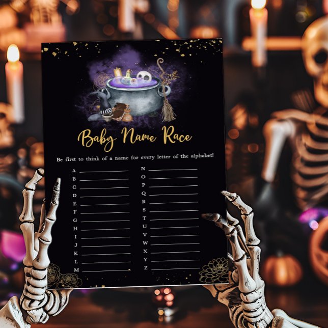 Een Baby is het brouwen Spooky Baby Naam Race Game (A Baby is Brewing Baby Shower Baby Name Race Game)