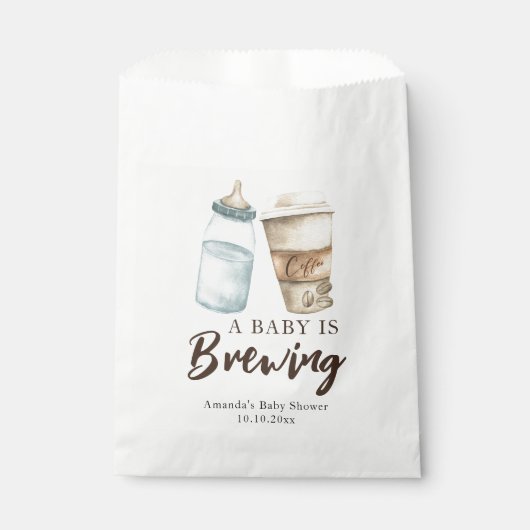 Een Baby is het brouwen van Baby shower Bedankzakje (Voorkant)