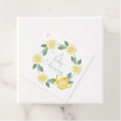 Een Baby is het brouwen van Baby shower Geel Bloem Bedankjes Labels (In situ)