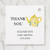 Een Baby is het brouwen van Baby shower Geel Bloem Bedankjes Labels (Achterkant)