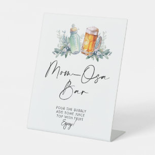 Een Baby is het brouwen van Baby shower Mom-osa Ba Reclamebord Met Voetstuk