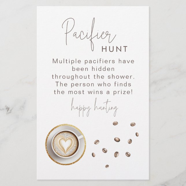 Een Baby is het brouwen van baby shower Pacifier H (Voorkant)