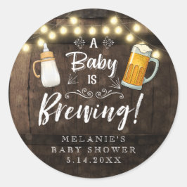 Een Baby is het brouwen van Baby shower Ronde Sticker