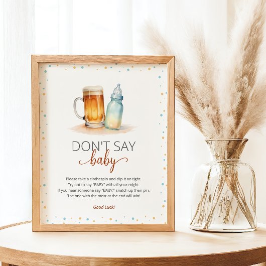 Een Baby is het brouwen van Baby shower spel Poster