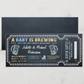 Een Baby is het brouwen van Baby shower Ticket Uit Kaart (Voorkant / Achterkant)