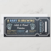 Een Baby is het brouwen van Baby shower Ticket Uit Kaart (Voorkant)