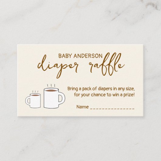 Een Baby is het brouwen van Baby showers luier lot Informatiekaartje (Voorkant)