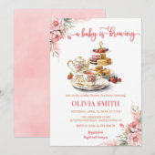 Een Baby is het brouwen van bloementhee Party Baby Kaart (Voorkant / Achterkant)