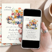 Een Baby is het brouwen van bloemige theepot Baby  Kaart