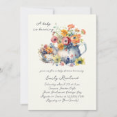 Een Baby is het brouwen van bloemige theepot Baby  Kaart (Voorkant)