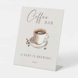 Een Baby is het brouwen van Coffee Bar Pedestal Si Reclamebord Met Voetstuk