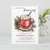 Een Baby is het brouwen van eenvoudige Baby shower Kaart (Staand voorkant)