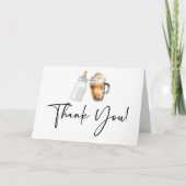 Een Baby is het brouwen van fles koffie Baby showe Bedankkaart (Voorkant)