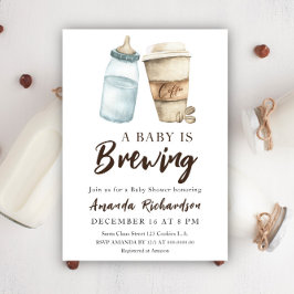 Een Baby is het brouwen van fles koffie Baby showe Kaart