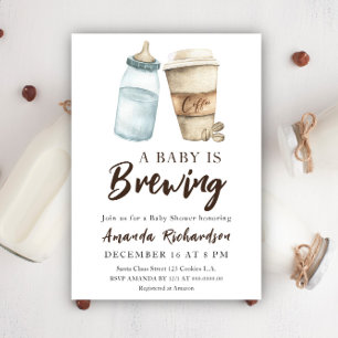 Een Baby is het brouwen van fles koffie Baby showe Kaart