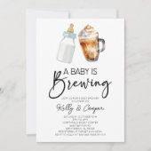 Een Baby is het brouwen van fles koffie Baby showe Kaart (Voorkant)