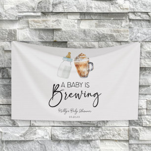 Een Baby is het brouwen van fles koffie glas Baby  Spandoek