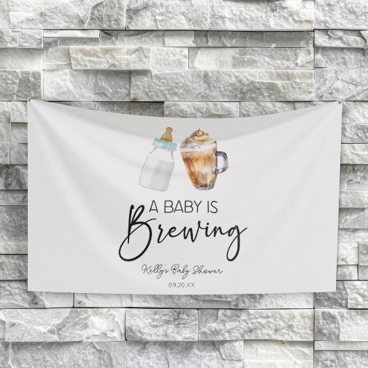Een Baby is het brouwen van fles koffie glas Baby  Spandoek