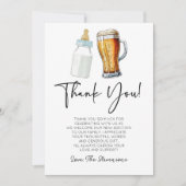 Een Baby is het brouwen van flessenglas Baby showe Bedankkaart (Voorkant)