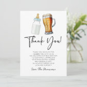 Een Baby is het brouwen van flessenglas Baby showe Bedankkaart (Staand voorkant)