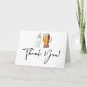 Een Baby is het brouwen van flessenglas Baby showe Bedankkaart (Voorkant)